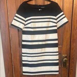 White House Black Market Black and White Striped Dress